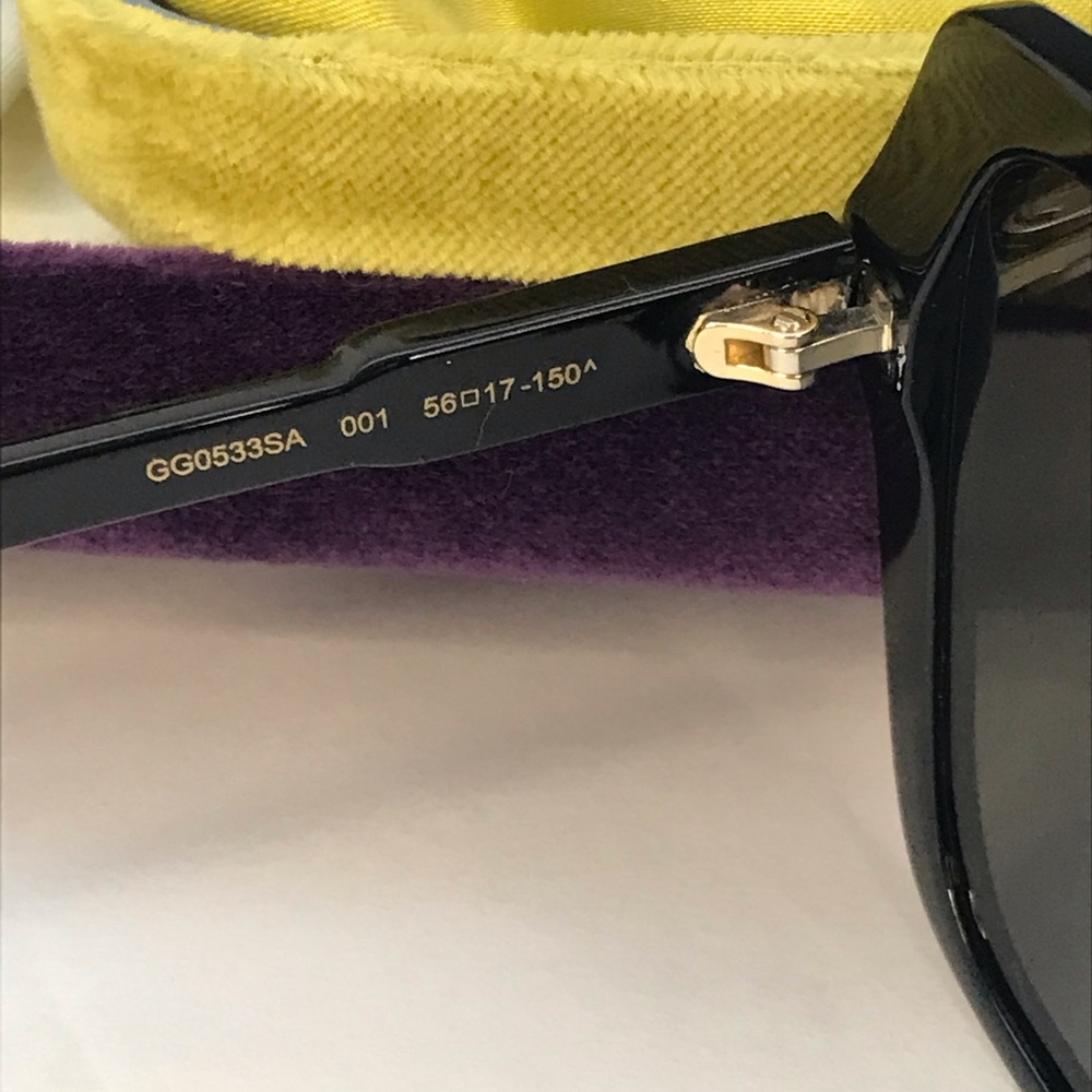 New Authentic Gucci Grey Square Ladies Sunglasses GG0533SA 001 56 - Picture 13 of 14